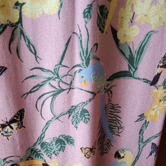 Reformation Toucan Tropical Floral Pink Midi Dress Small - Picture 8 of 8